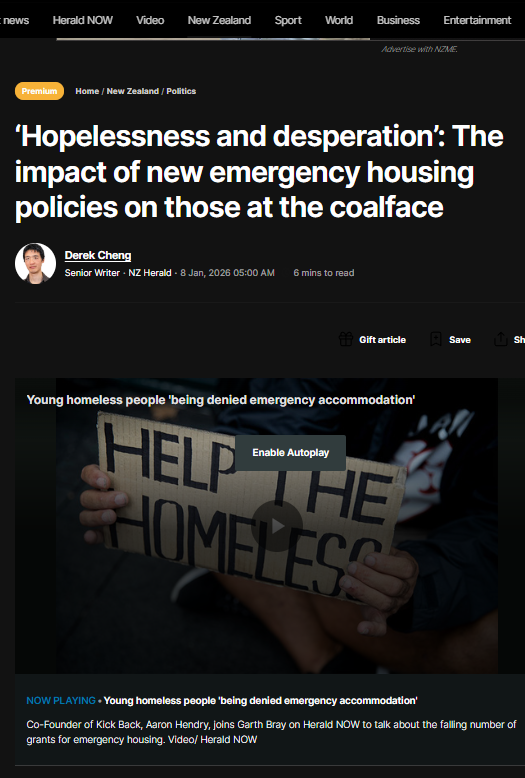 “MANUFACTURED CRUELTY: How the Government Deliberately Destroyed Emergency Housing to Hide Its Failure—and Pushed Whānau onto the Streets to Do It” - 8 January 2026