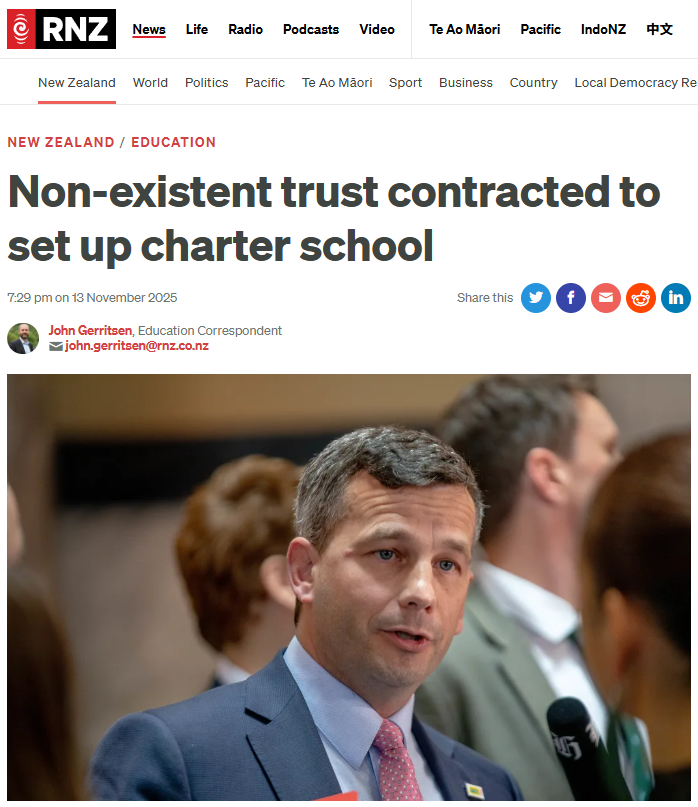 “David Seymour’s Charter School Disaster” - 14 November 2025