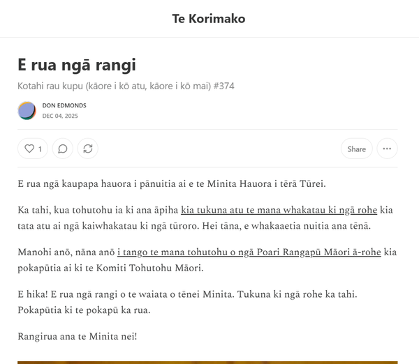 “E Rua Ngā Rangi: How Simeon Brown Devolves Power for Pākehā, Centralises Control Over Māori” - 16 December 2025